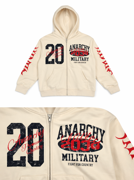 Tan Zip Up Military
